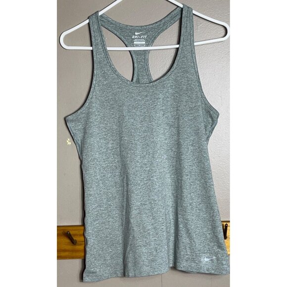Nike Dri-Fit Tank Top Gray Athletic Activewear Fitness Racerback Gym Womens M - Picture 3 of 8